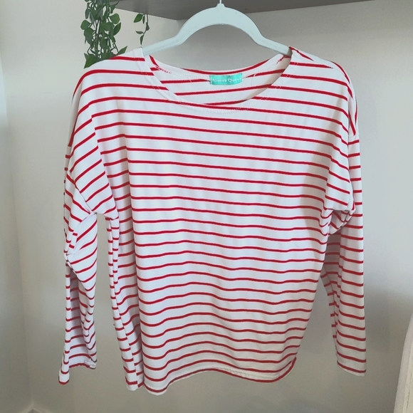 Red and white stripped long sleeve shirt - Picture 1 of 2